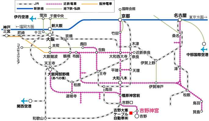 電車でお越しの場合 map